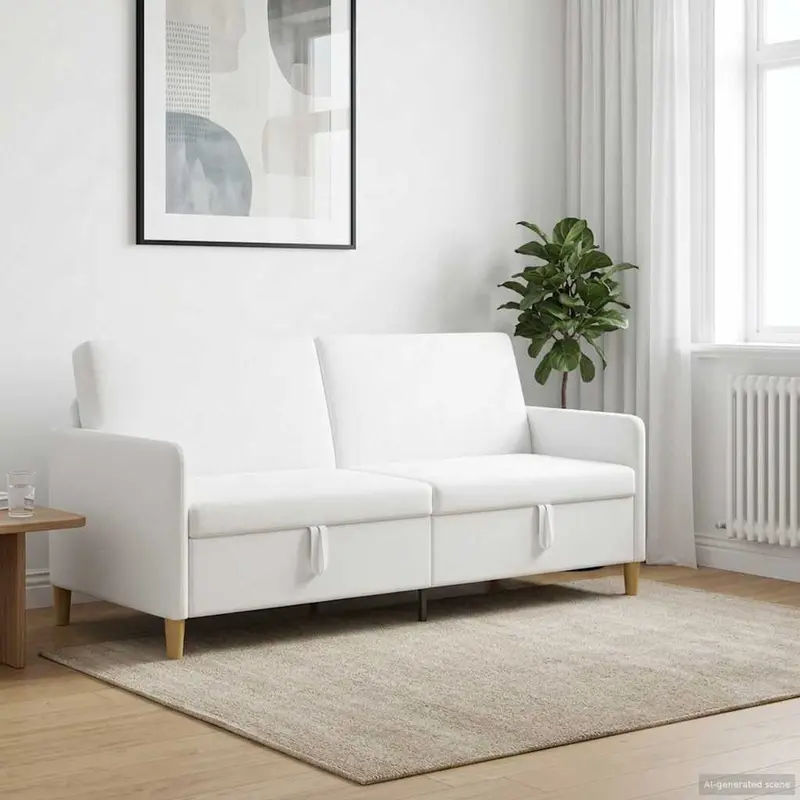 Vidaxl bank met opslag wit 192 x 78 x 87 cm polyester
