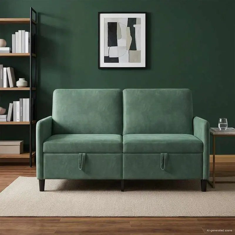 Vidaxl bank met opslag zeegroen 152 x 78 x 87 cm polyester