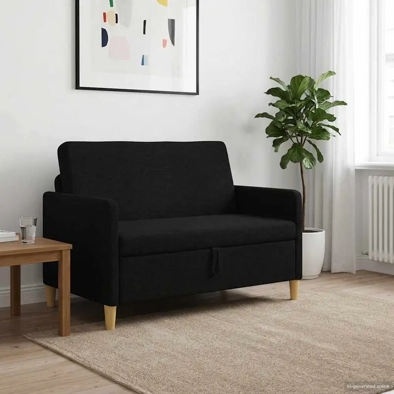 Vidaxl bank met opslag zwart 122 x 78 x 87 cm polyester