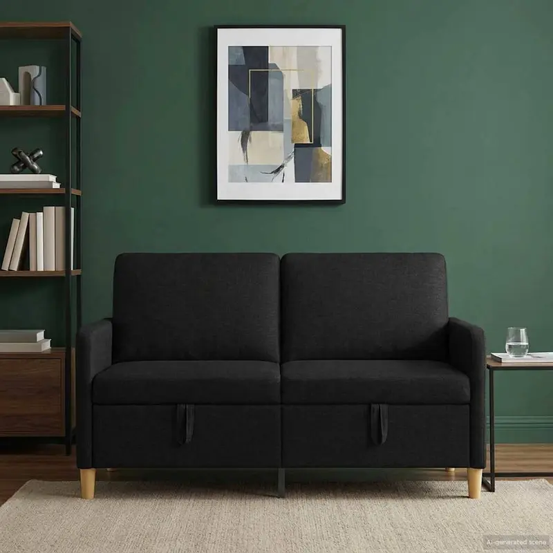 Vidaxl bank met opslag zwart 152 x 78 x 87 cm polyester