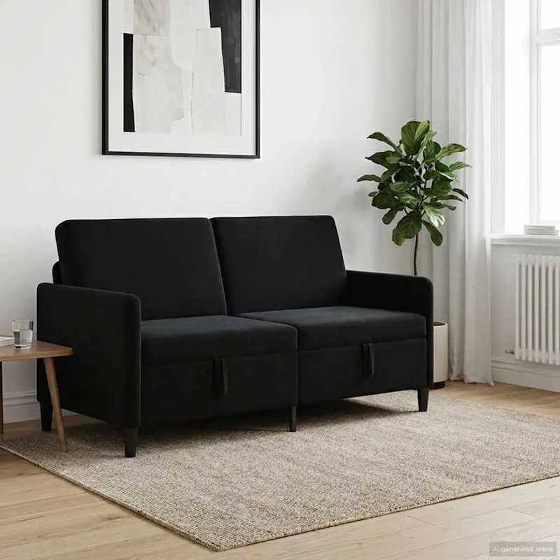 Vidaxl bank met opslag zwart 172 x 78 x 87 cm polyester