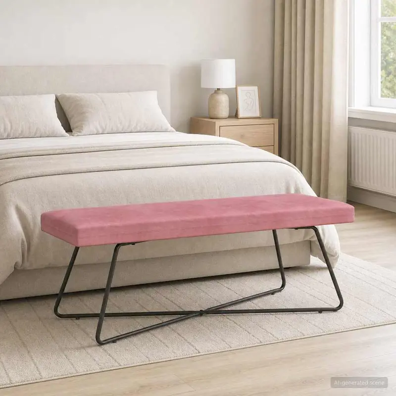 Vidaxl bank roze 110 x 40 x 45 cm fluweel