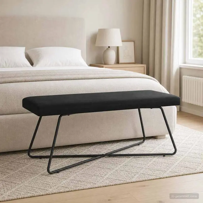 Vidaxl bank zwart 110 x 40 x 45 cm fluweel