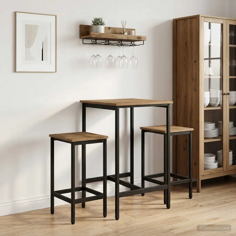 Vidaxl barkruk 2 st artisanaal eiken 40 x 32 x 74 cm bewerkt hout