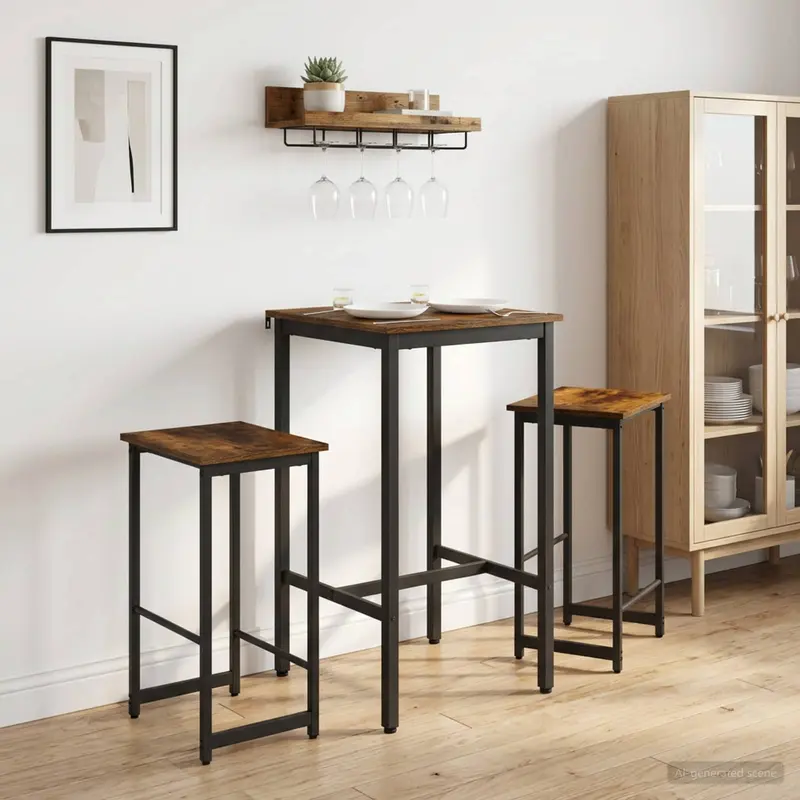 Vidaxl barkruk 2 st gerookt eiken 40 x 32 x 74 cm bewerkt hout