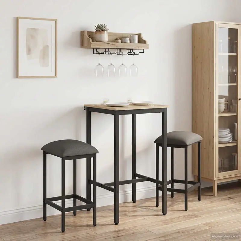 Vidaxl barkruk 2 st lichtgrijs 40 x 32 x 64 cm bewerkt hout