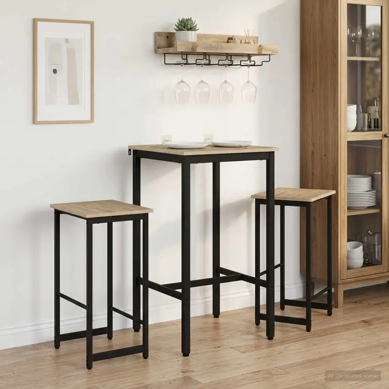 Vidaxl barkruk 2 st sonoma eiken 40 x 32 x 74 cm bewerkt hout