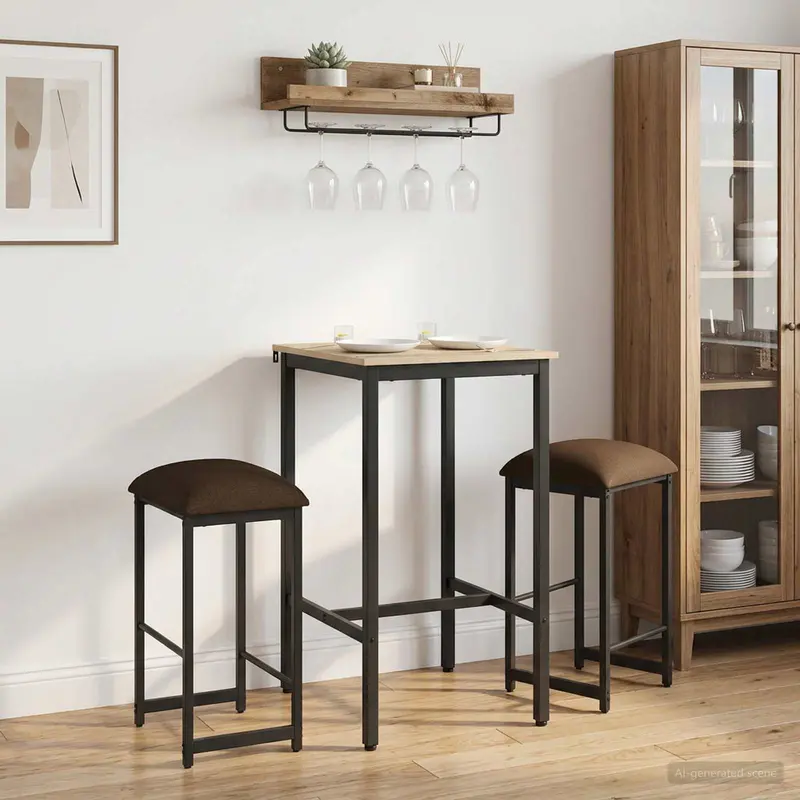 Vidaxl barkruk 2 st taupe 40 x 32 x 74 cm bewerkt hout