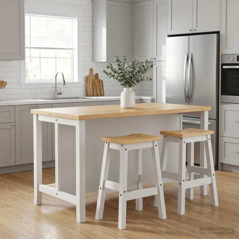 Vidaxl barkruk 2 st wit en honing was 44 x 30 x 63 cm