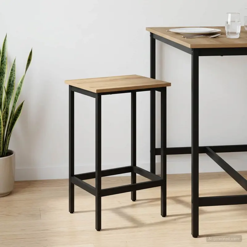 Vidaxl barkruk artisanaal eiken 40 x 32 x 64 cm bewerkt hout