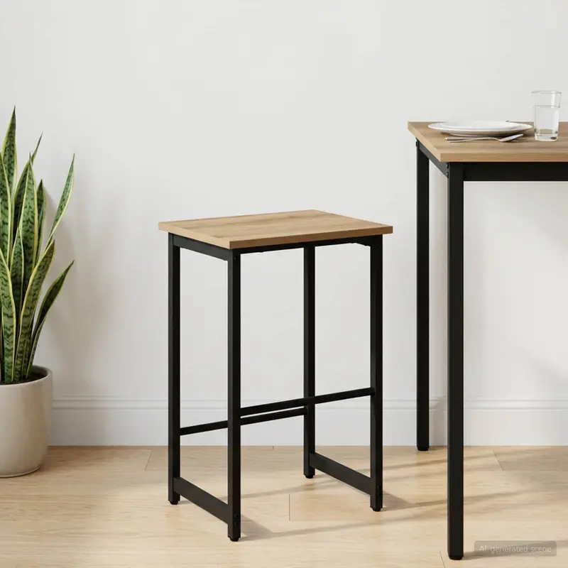 Vidaxl barkruk artisanaal eiken 40 x 32 x 74 cm bewerkt hout