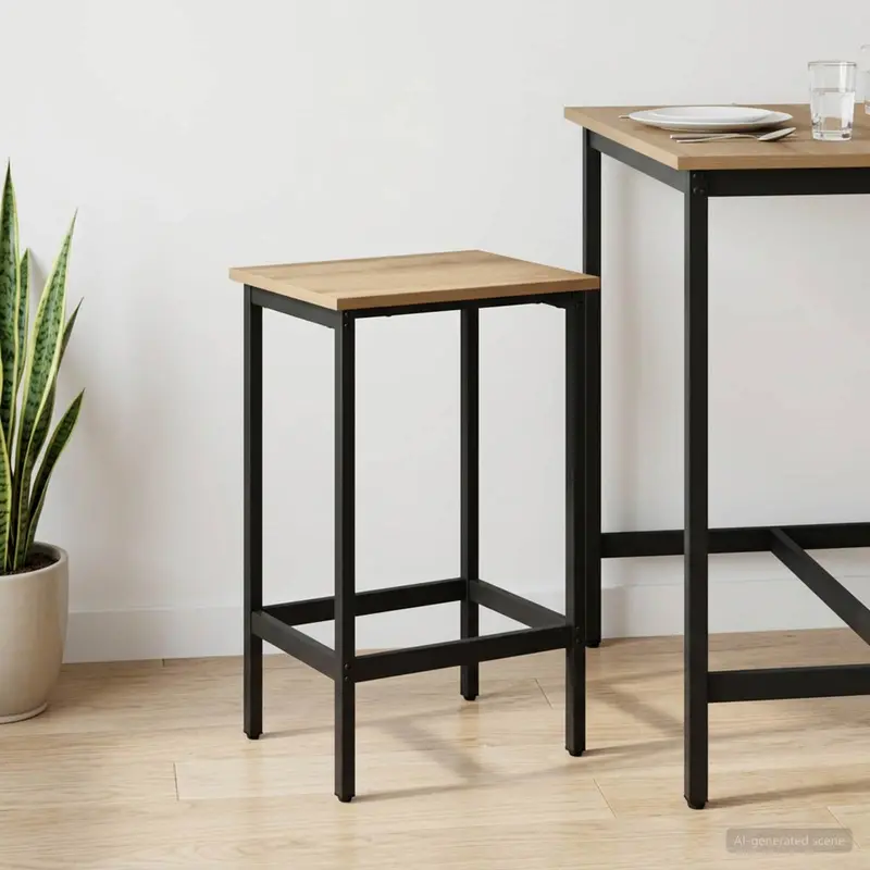 Vidaxl barkruk artisanaal eiken 40 x 32 x 74 cm bewerkt hout