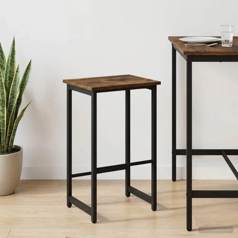 Vidaxl barkruk gerookt eiken 40 x 32 x 64 cm bewerkt hout