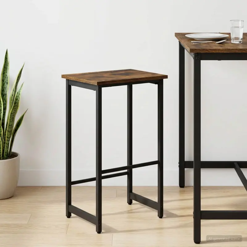 Vidaxl barkruk gerookt eiken 40 x 32 x 74 cm bewerkt hout