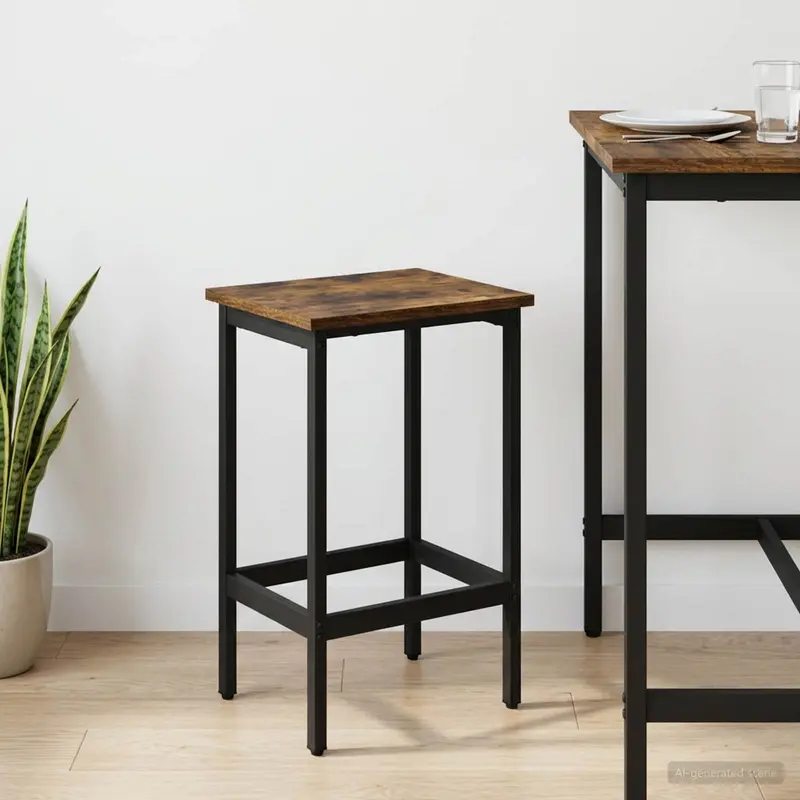 Vidaxl barkruk gerookt eiken 40 x 32 x 74 cm bewerkt hout