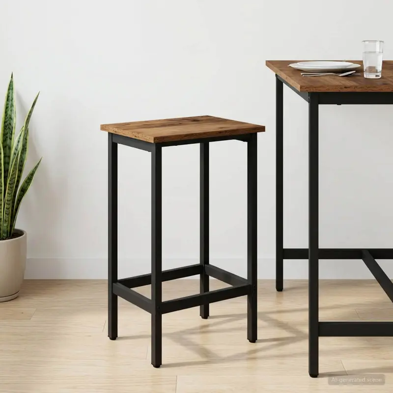 Vidaxl barkruk oud hout 40 x 32 x 74 cm bewerkt hout