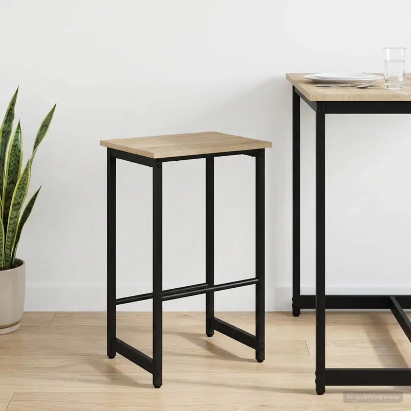 Vidaxl barkruk sonoma eiken 40 x 32 x 74 cm bewerkt hout