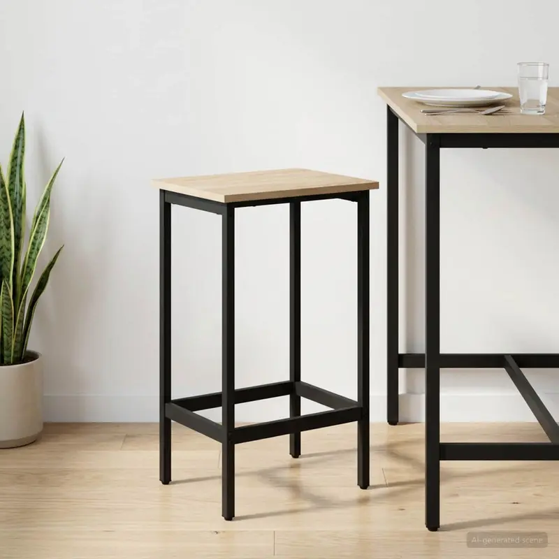 Vidaxl barkruk sonoma eiken 40 x 32 x 74 cm bewerkt hout