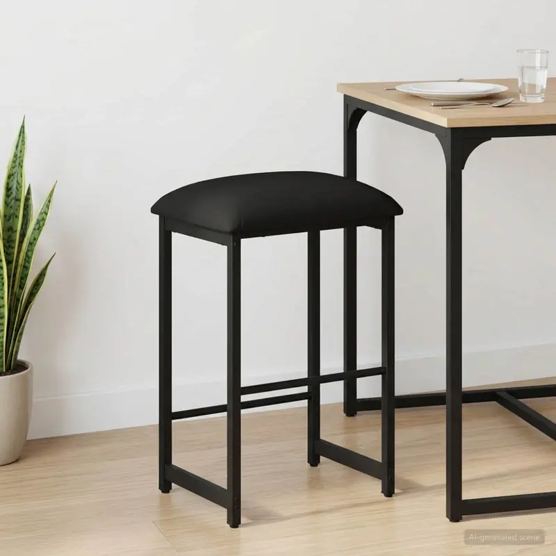 Vidaxl barkruk zwart 40 x 32 x 74 cm bewerkt hout