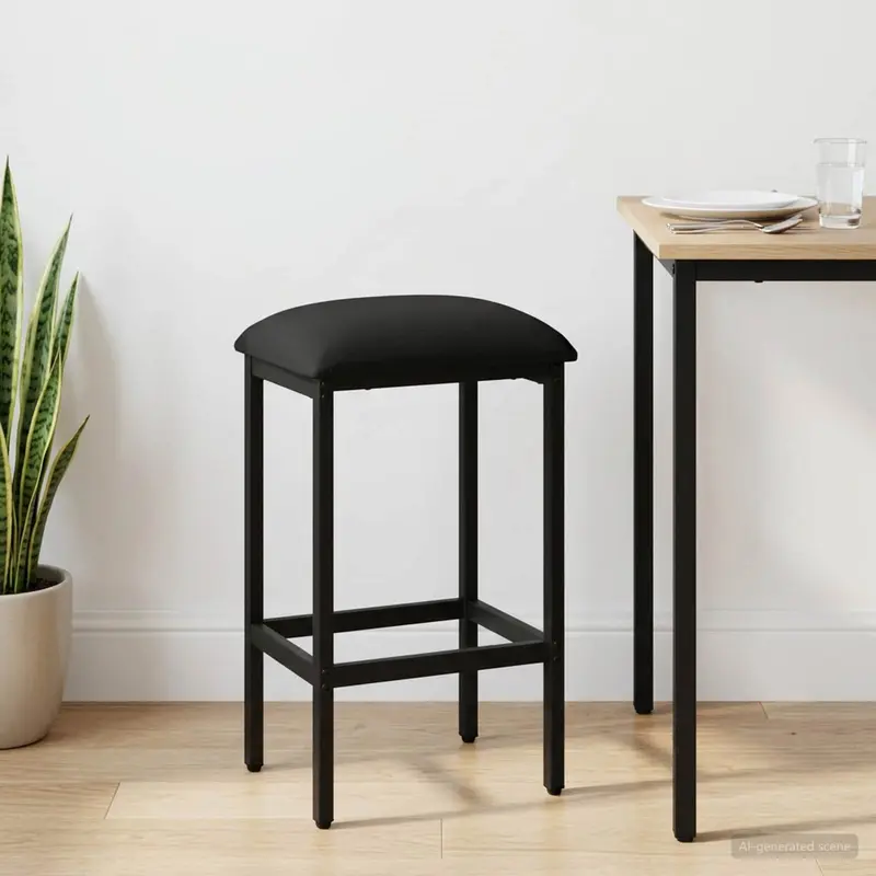 Vidaxl barkruk zwart 40 x 32 x 74 cm bewerkt hout