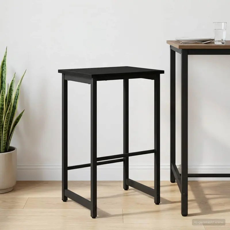Vidaxl barkruk zwart eiken 40 x 32 x 64 cm bewerkt hout