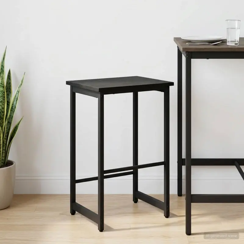 Vidaxl barkruk zwart eiken 40 x 32 x 74 cm bewerkt hout