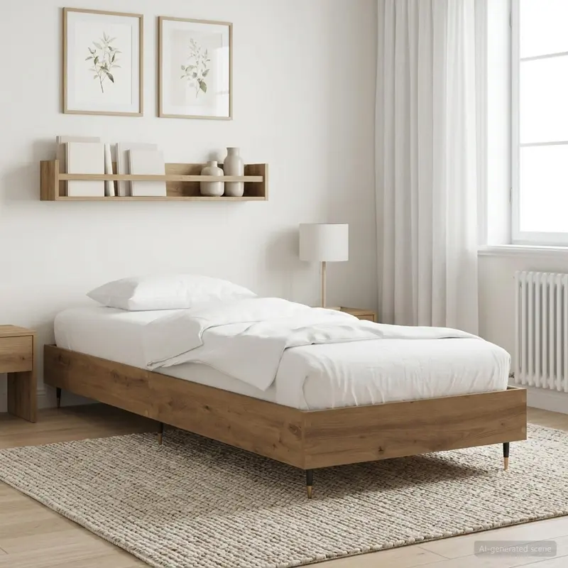 Vidaxl bedframe artisanaal eiken 80 x 200 cm bewerkt hout