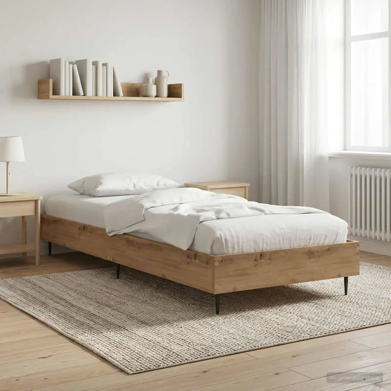 Vidaxl bedframe artisanaal eiken 80 x 200 cm bewerkt hout