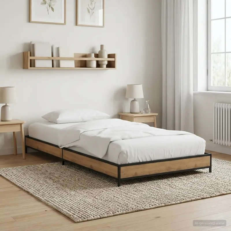 Vidaxl bedframe artisanaal eiken 80 x 200 cm bewerkt hout