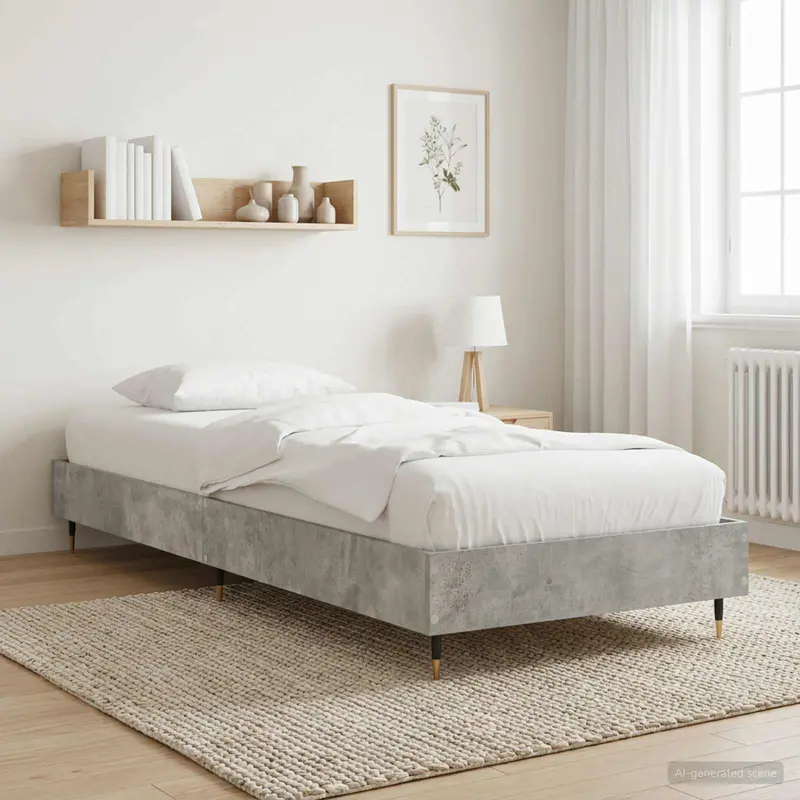 Vidaxl bedframe betongrijs 80 x 200 cm bewerkt hout