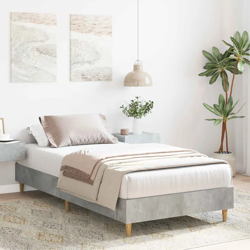 Vidaxl bedframe betongrijs 80 x 200 cm bewerkt hout