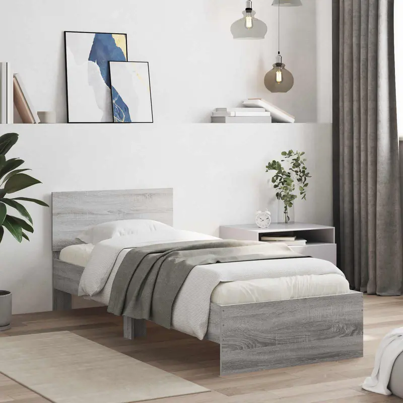 Vidaxl bedframe grijs sonoma 80 x 200 cm bewerkt hout