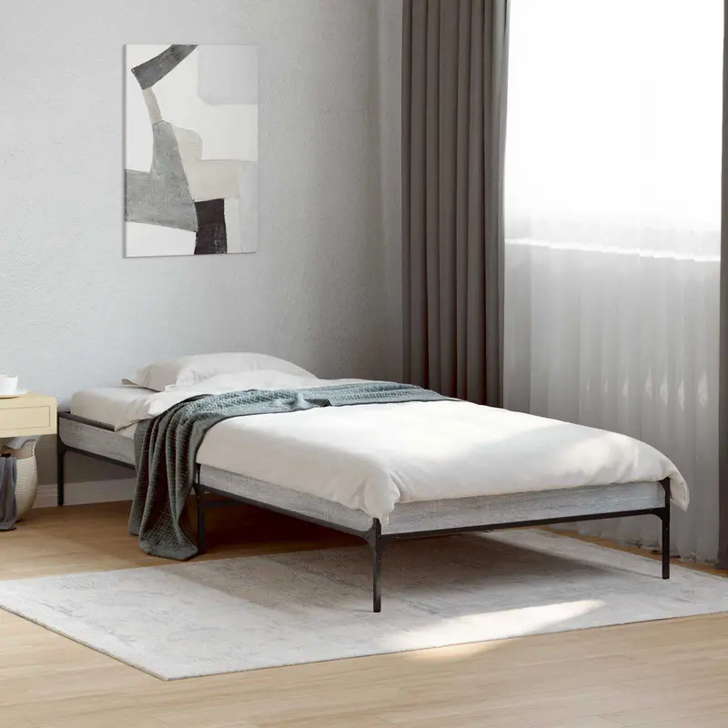 Vidaxl bedframe grijs sonoma 80 x 200 cm bewerkt hout