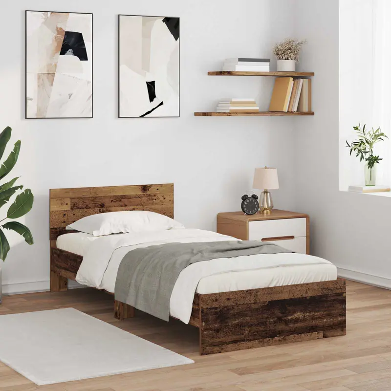 Vidaxl bedframe oud hout 80 x 200 cm bewerkt hout