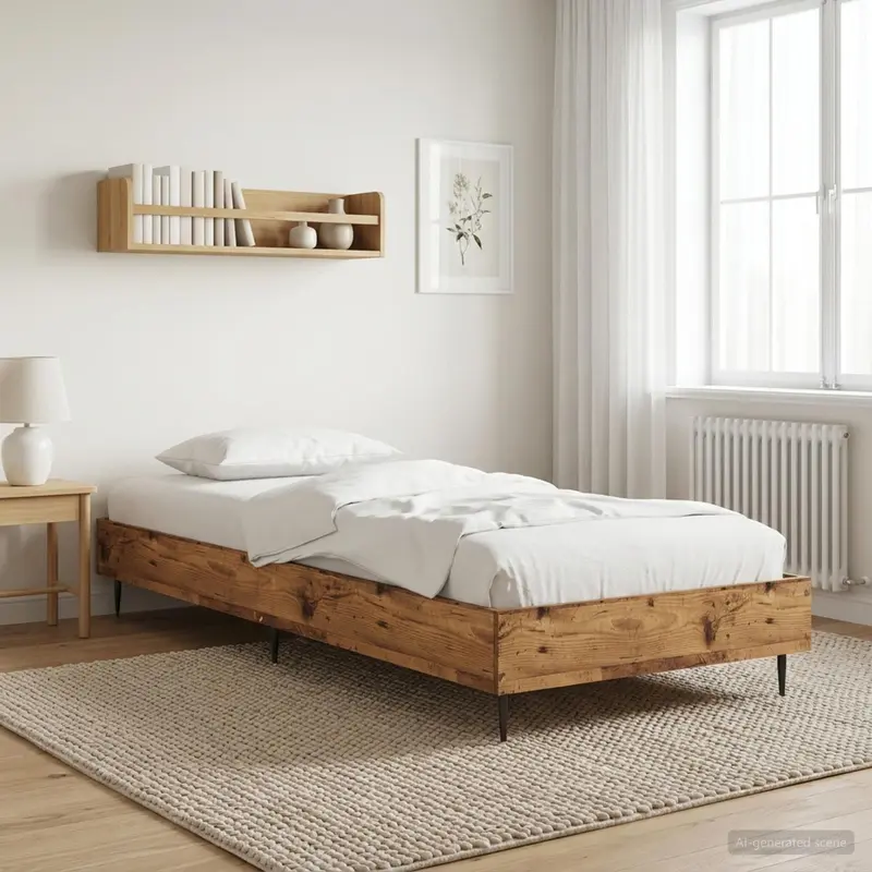 Vidaxl bedframe oud hout 80 x 200 cm bewerkt hout