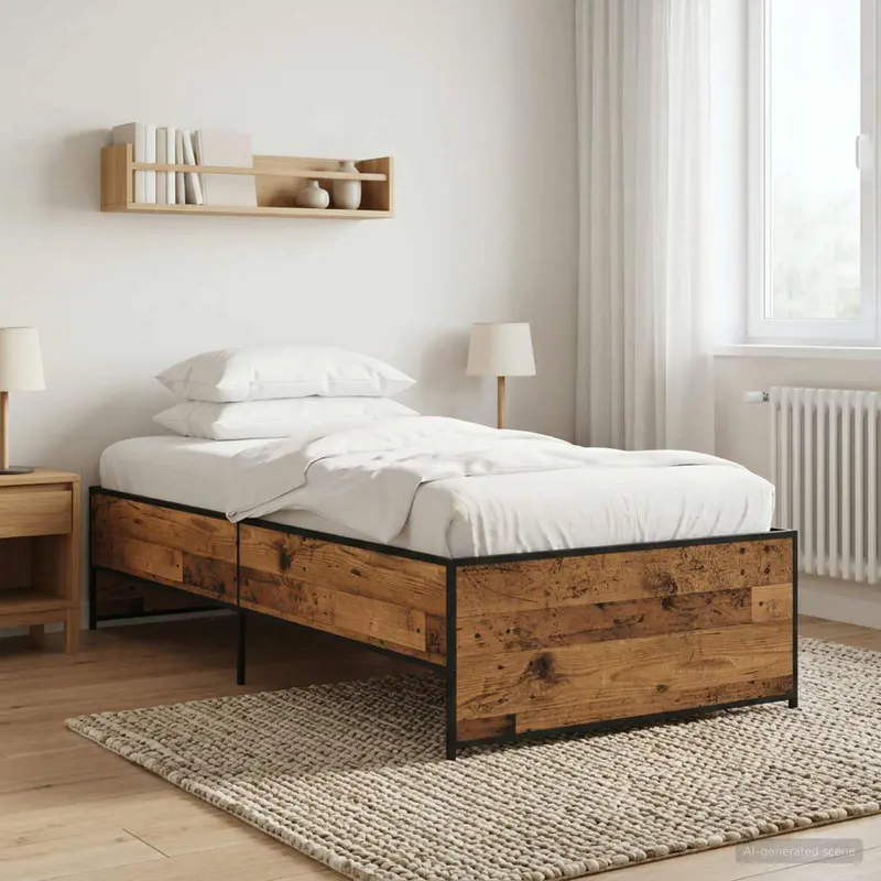 Vidaxl bedframe oud hout 80 x 200 cm bewerkt hout