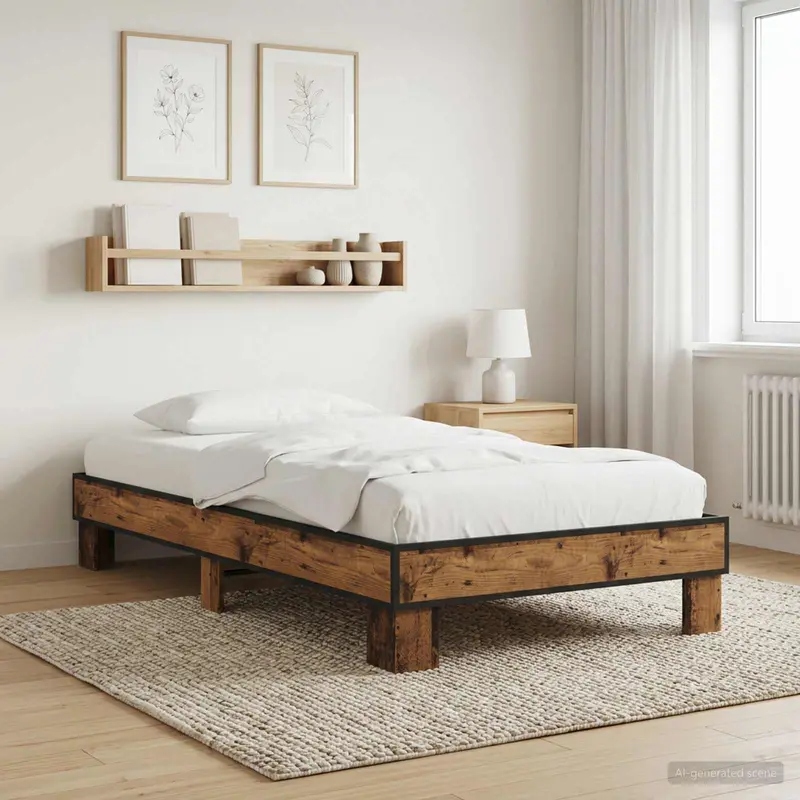 Vidaxl bedframe oud hout 80 x 200 cm bewerkt hout