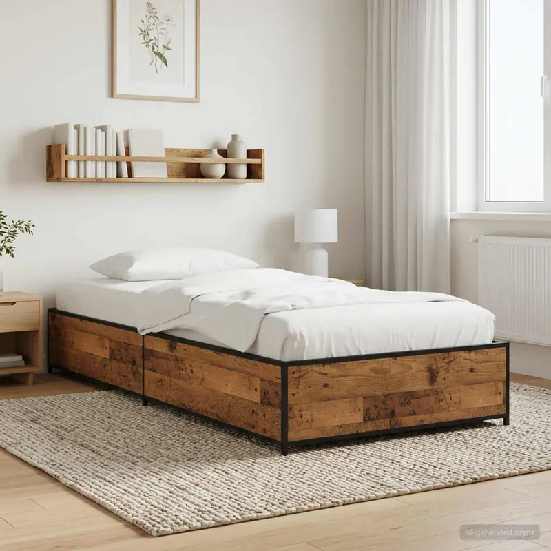 Vidaxl bedframe oud hout 80 x 200 cm bewerkt hout