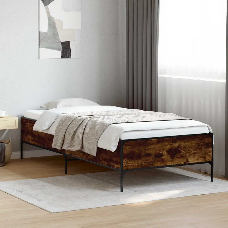 Vidaxl bedframe rook eik 80 x 200 cm bewerkt hout