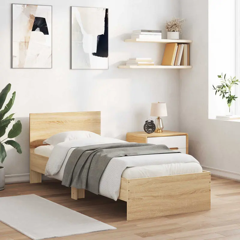 Vidaxl bedframe sonoma eiken 80 x 200 cm bewerkt hout