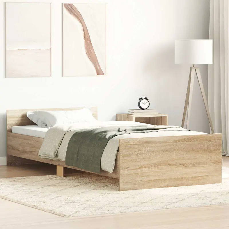 Vidaxl bedframe sonoma eiken 80 x 200 cm bewerkt hout
