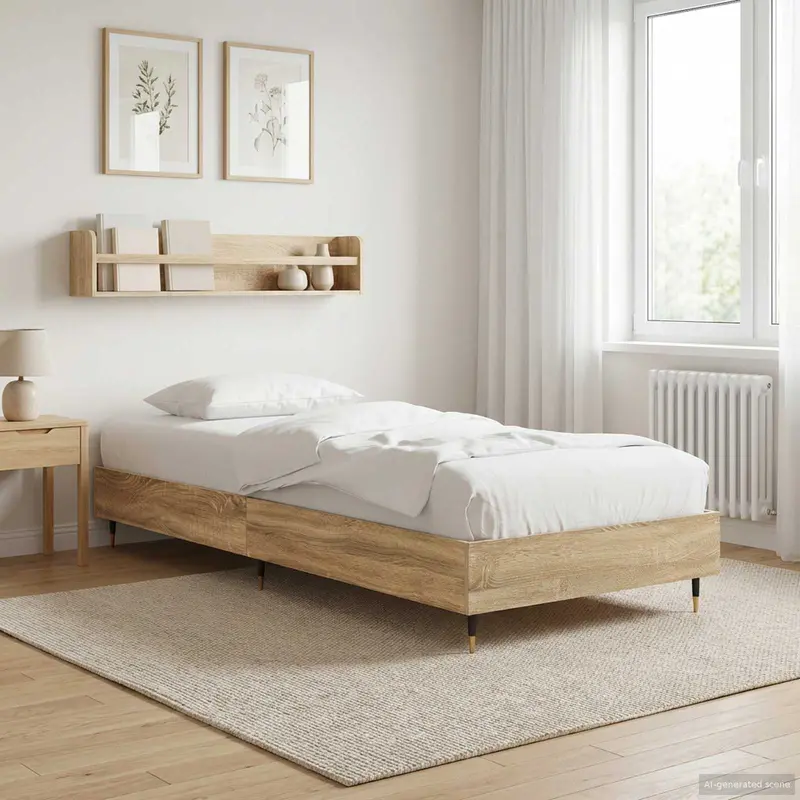 Vidaxl bedframe sonoma eiken 80 x 200 cm bewerkt hout