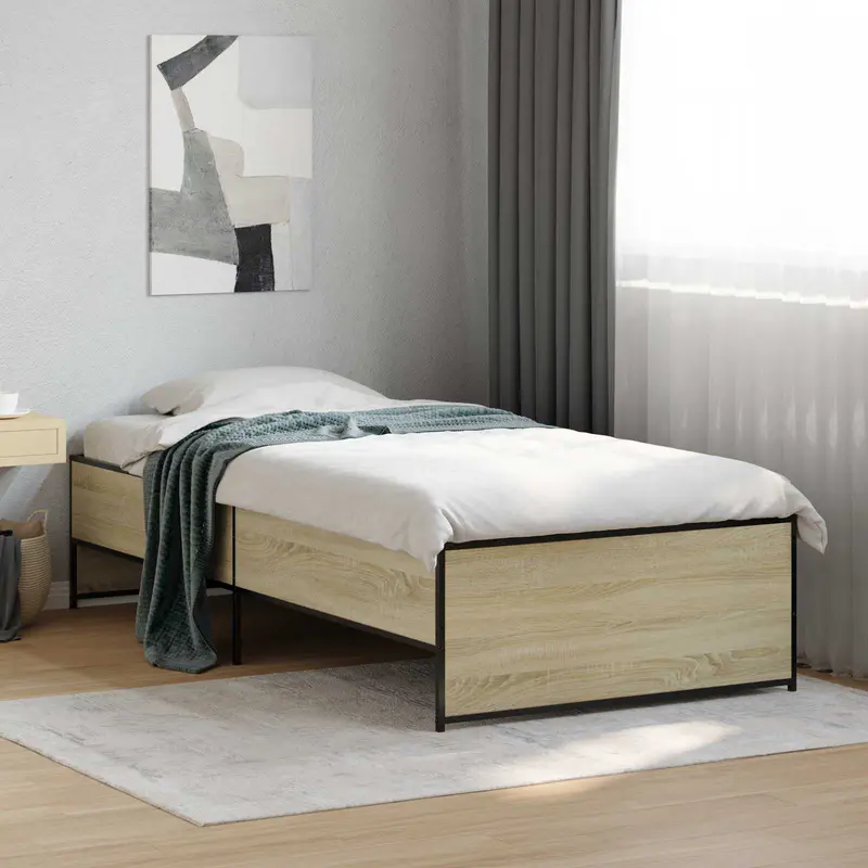 Vidaxl bedframe sonoma eiken 80 x 200 cm bewerkt hout