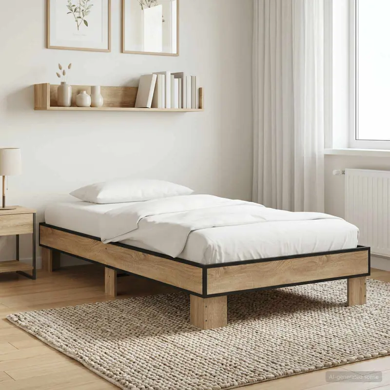 Vidaxl bedframe sonoma eiken 80 x 200 cm bewerkt hout