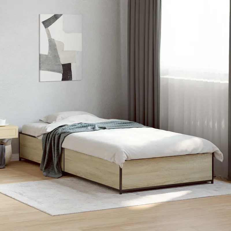 Vidaxl bedframe sonoma eiken 80 x 200 cm bewerkt hout