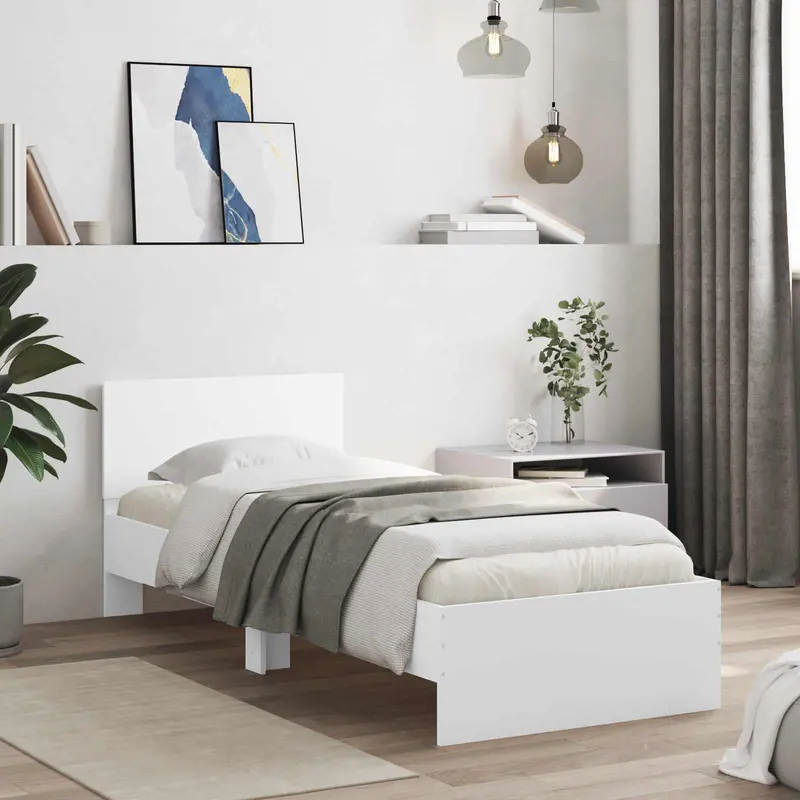 Vidaxl bedframe wit 80 x 200 cm bewerkt hout