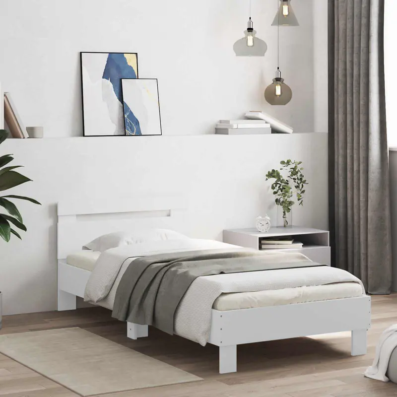 Vidaxl bedframe wit 80 x 200 cm bewerkt hout