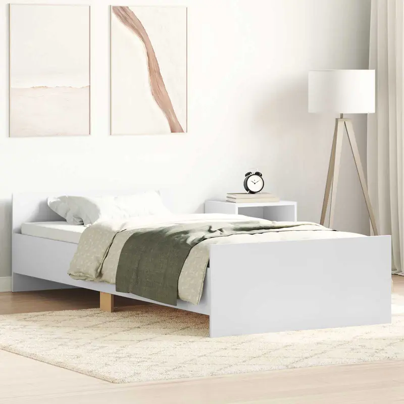 Vidaxl bedframe wit 80 x 200 cm bewerkt hout