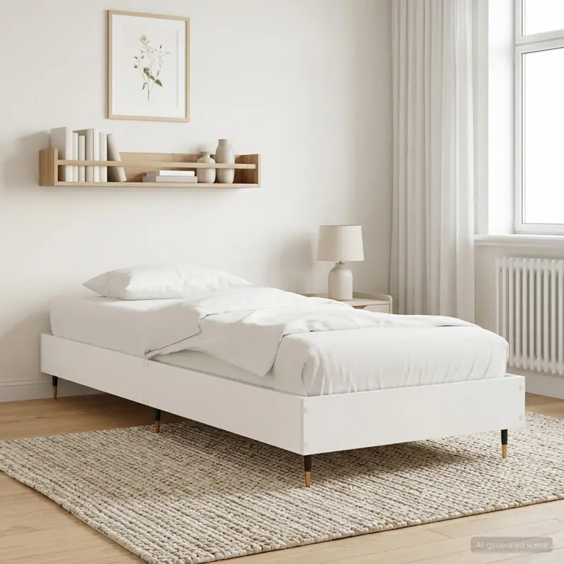 Vidaxl bedframe wit 80 x 200 cm bewerkt hout