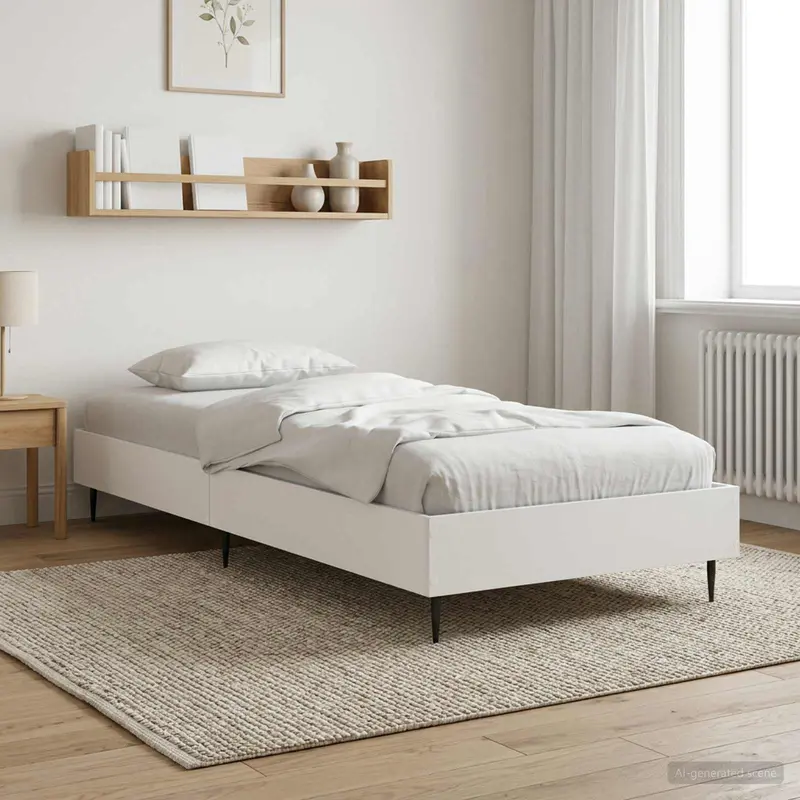Vidaxl bedframe wit 80 x 200 cm bewerkt hout